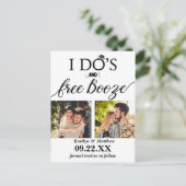 Carte Postale Faire-part I Do's & Free Booze Modern Wedding Enregistrer la  (Debout devant)