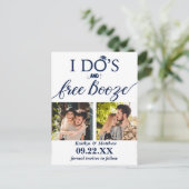 Carte Postale Faire-part I Do's & Free Booze Modern Wedding Enregistrer la (Debout devant)