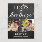 Carte Postale Faire-part I Do's & Free Booze Modern Wedding Enregistrer la  (Devant)
