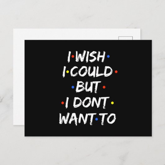 Carte Postale Faire-part I Wish I Could (Devant / Derrière)