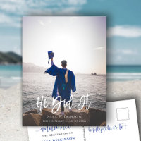 Il L'A Fait Script Moderne Garçon Photo Graduation