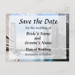 Carte Postale Faire-part IL - Vue depuis Michigan Avenue Bridge Date d'enre