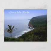 Carte Postale Faire-part Île tropicale Mariage de destination Sauvez la dat (Devant)
