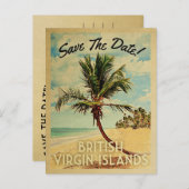 Carte Postale Faire-part Îles Vierges britanniques Enregistrer la date Vint (Devant / Derrière)