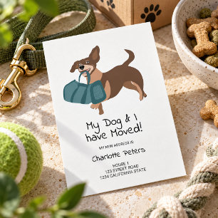 Carte Postale Faire-part Illustration amusante de chien teckel mignon qui d