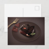 Carte Postale Faire-part Illustration de Brownie au chocolat (Devant / Derrière)