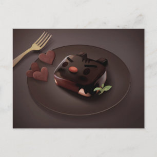 Carte Postale Faire-part Illustration de Brownie au chocolat
