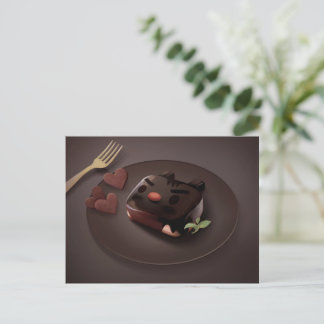 Carte Postale Faire-part Illustration de Brownie au chocolat