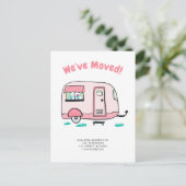 Carte Postale Faire-part Illustration de camping-car mignon pour annonce de (Debout devant)