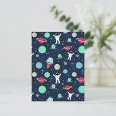 Carte Postale Faire-part illustration de motif spatial (Debout devant)