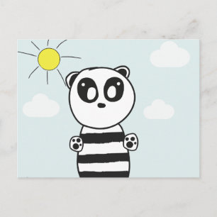 Carte Postale Faire-part Illustration de Panda Mignon