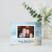 Carte Postale Faire-part Imaginaire Beach Photo personnalisée Mariage Enreg (Debout devant)