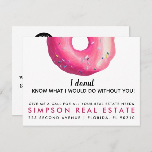 Carte Postale Faire-part immeuble citation beignet (Devant / Derrière)