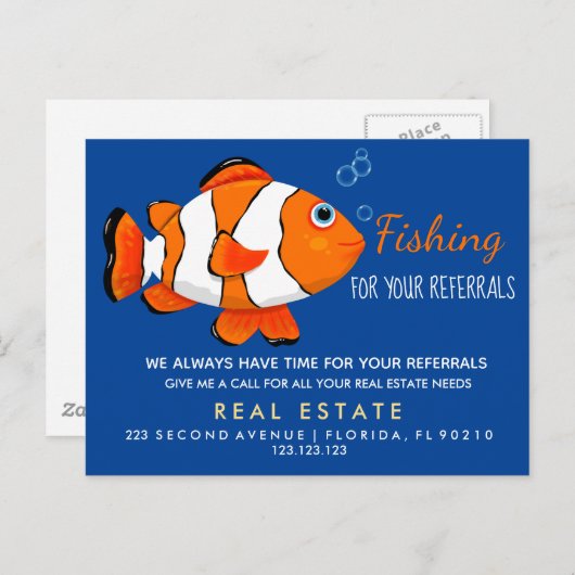 Carte Postale Faire-part immeuble Pêche de références Annonce (Devant / Derrière)