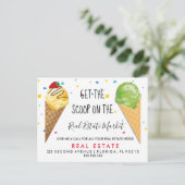 Carte Postale Faire-part immobilier glaces crème scoop références Faire-par (Debout devant)