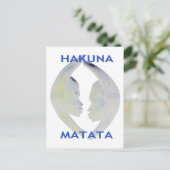 Carte Postale Faire-part Impression africaine dessin Hakuna Matata (Debout devant)