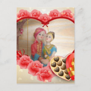 Carte Postale Faire-part Impression d'art du cœur de l'amour romantique