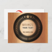 Carte Postale Faire-part IMPRIMER do-it-yourself MÉDAILLE Bronze AJOUTER VO (Devant / Derrière)