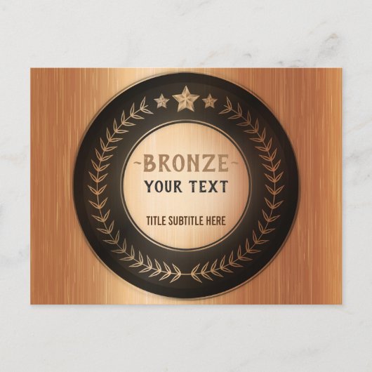 Carte Postale Faire-part IMPRIMER do-it-yourself MÉDAILLE Bronze AJOUTER VO (Devant)