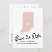 Carte Postale Faire-part INDIANA State Destination Mariage N'IMPORTE QUELLE (Devant / Derrière)