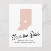 Carte Postale Faire-part INDIANA State Destination Mariage N'IMPORTE QUELLE (Devant)