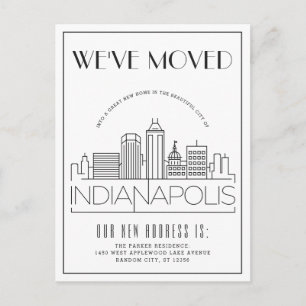 Carte Postale Faire-part Indianapolis Moderne Déco   Changement d'Adresse