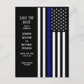 Carte Postale Faire-part Indicateur de ligne bleue mince (Devant)