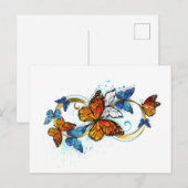 Carte Postale Faire-part Infinité de papillons monarques (Devant / Derrière)