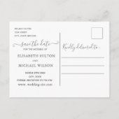 Carte Postale Faire-part Infinity rose or romantique monogramme calligraphi (Dos)