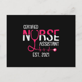 Carte Postale Faire-part Infirmière diplômée Est 2021 CNA Nurse Assistant