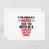 CARTE POSTALE FAIRE-PART INFIRMIÈRE EN DIALYSE CERTIFIÉE (Devant / Derrière)