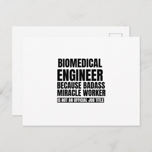 Carte Postale Faire-part Ingénieur biomédical parce travailleur miracle bad (Devant / Derrière)