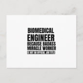 Carte Postale Faire-part Ingénieur biomédical parce travailleur miracle bad (Devant)