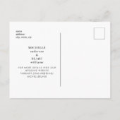 Carte Postale Faire-part Initiales simples Mariage tropical Enregistrer la  (Dos)