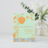 Carte Postale Faire-part Inséparables Boho Mint Wedding Enregistrer la date (Debout devant)