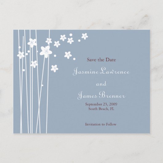 Carte Postale Faire-part Inséparables en fleurs de cerises (Devant)