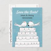 Carte Postale Faire-part Inséparables Mariage Cake Kiss Enregistrer la date (Devant / Derrière)