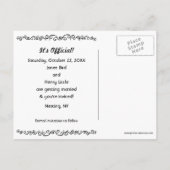 Carte Postale Faire-part Inséparables Mariage Cake Kiss Enregistrer la date (Dos)