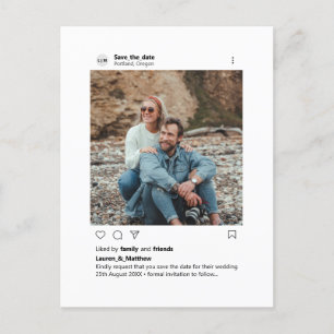 Carte Postale Faire-part Instagram Style minimaliste photo personnalisée