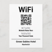 Carte Postale Faire-part Instructions WiFi avec code QR (Devant)