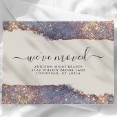 Carte Postale Faire-part Iridescente Purple Gold Parties scintillant Moteur