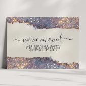 Carte Postale Faire-part Iridescente Purple Gold Parties scintillant Moteur