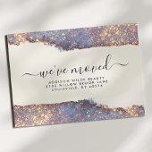 Carte Postale Faire-part Iridescente Purple Gold Parties scintillant Moteur