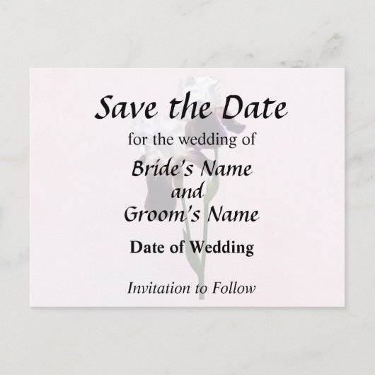 Carte Postale Faire-part Iris amoureux (Devant)