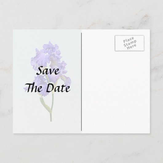 Carte Postale Faire-part Iris triple violet (Dos)