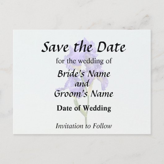 Carte Postale Faire-part Iris triple violet (Devant)