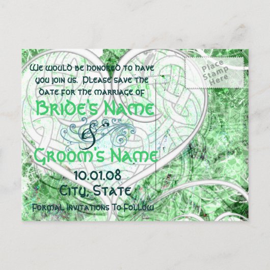 Carte Postale Faire-part Irish Save the Date (Dos)