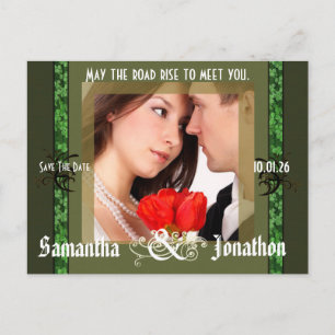 Carte Postale Faire-part Irish Save The Date avec votre photo
