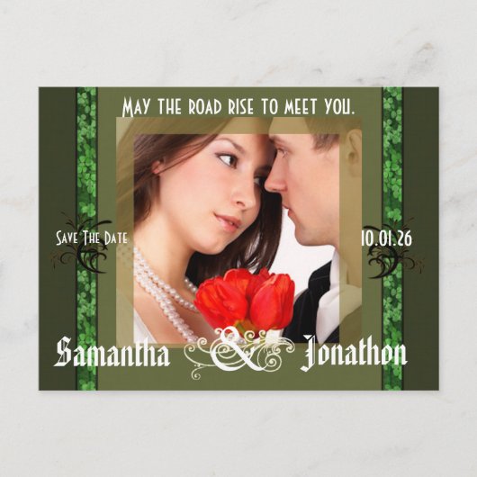 Carte Postale Faire-part Irish Save the Date with Your Photo (Devant)