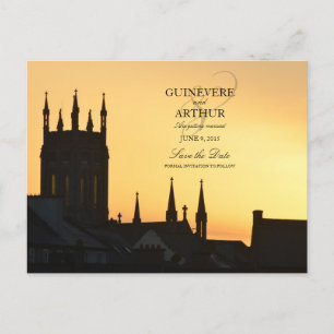 Carte Postale Faire-part Irlande Castle Abbey Wedding Enregistrer la date